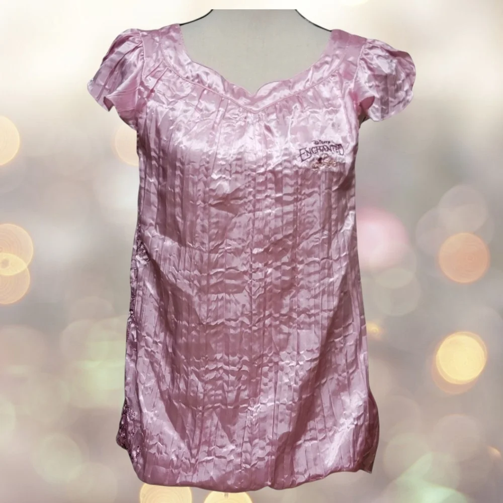 Disney Enchanted Nightgown XL Silky Sleepwear, Princess Print Pajamas - Picture 1 of 8